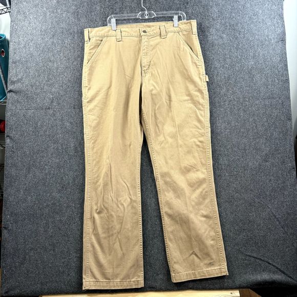 Carhartt Pants Men's 38x32 Relaxed Fit Tan Carpenter Work B324-DKH - Picture 1 of 8